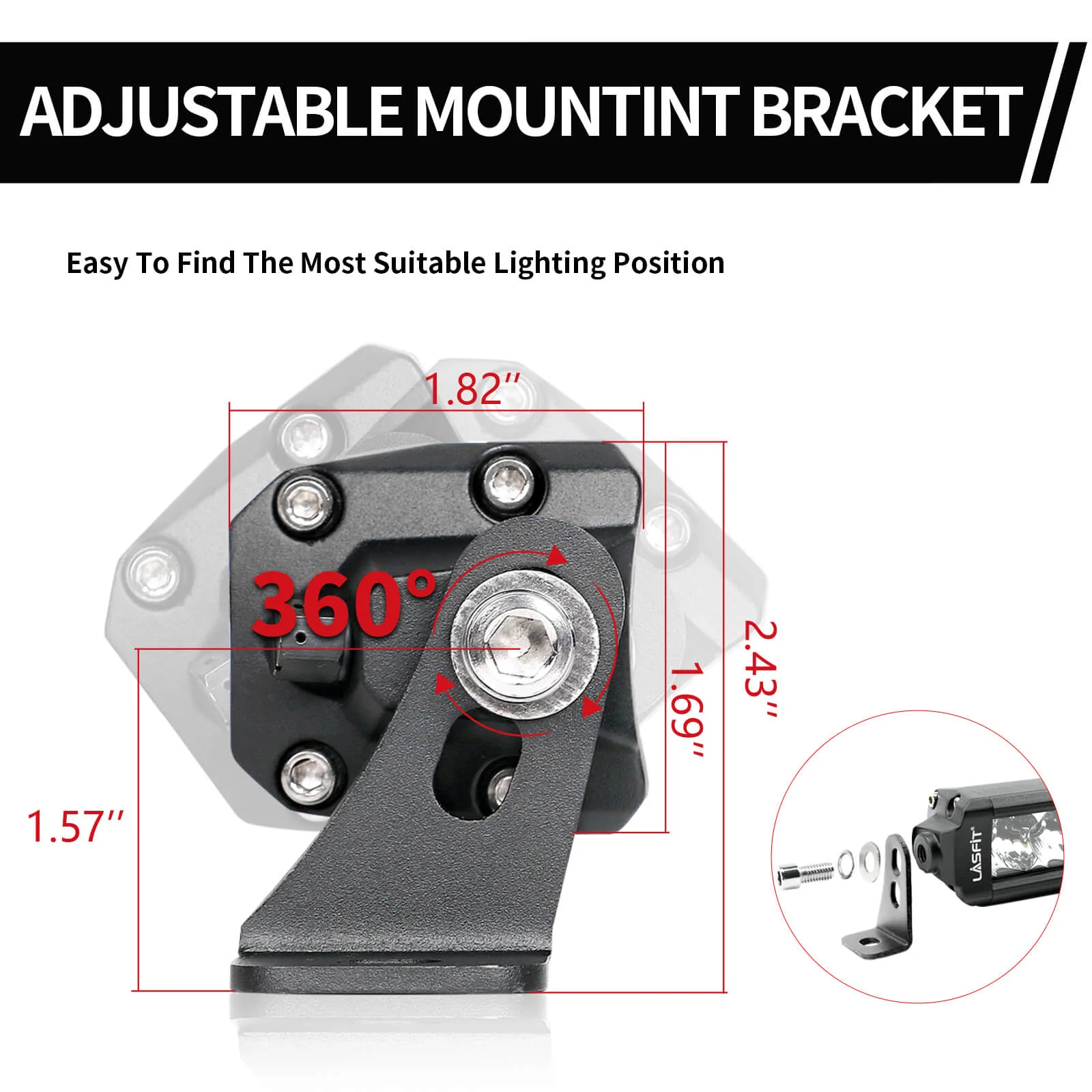 12 Inch Off-Road LED Light Bars Combo Flood Spot Single Row - LASFIT - Image 10