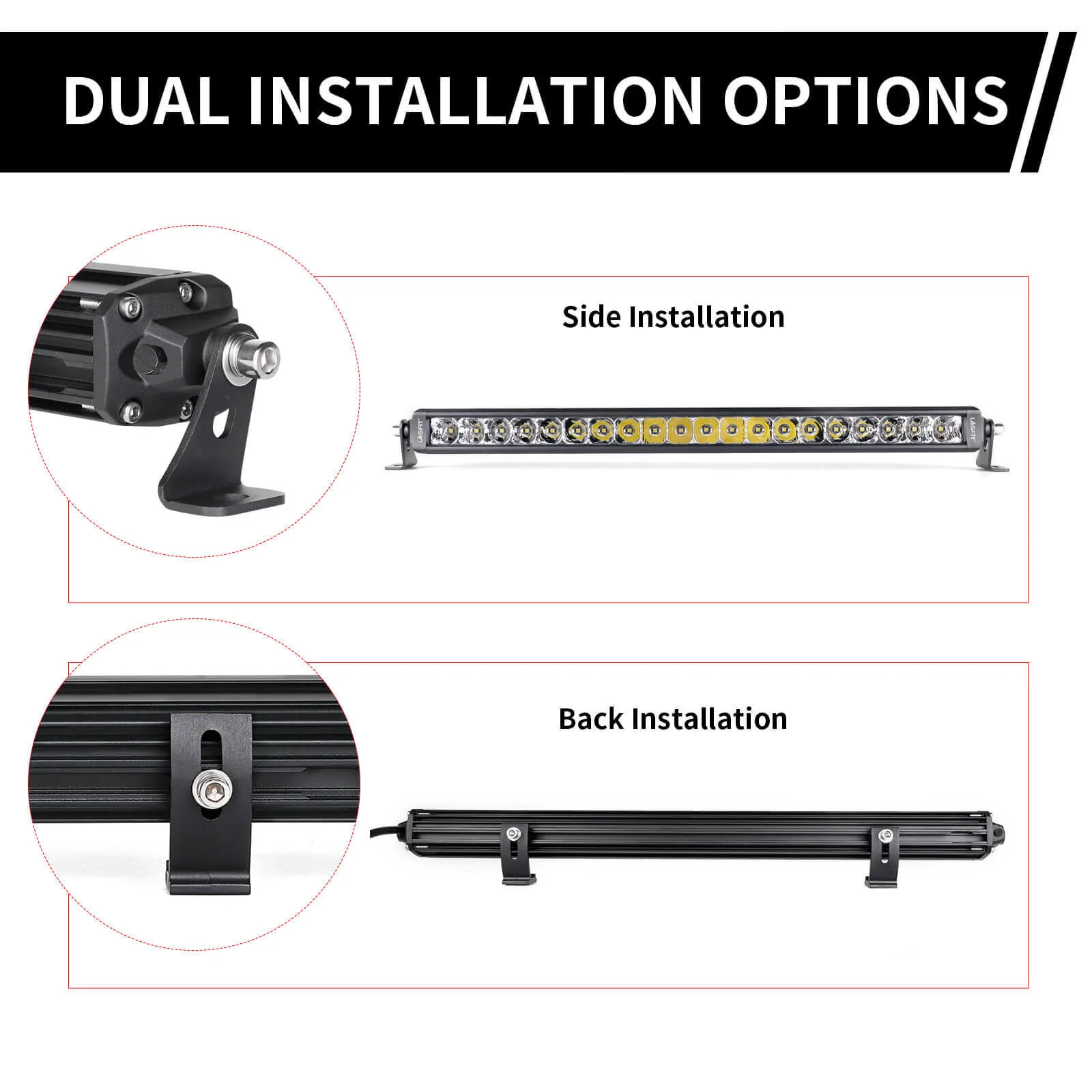 22 Inch Off-Road LED Light Bars Bumper Grille Combo Flood Spot Single Row - LASFIT - Image 16