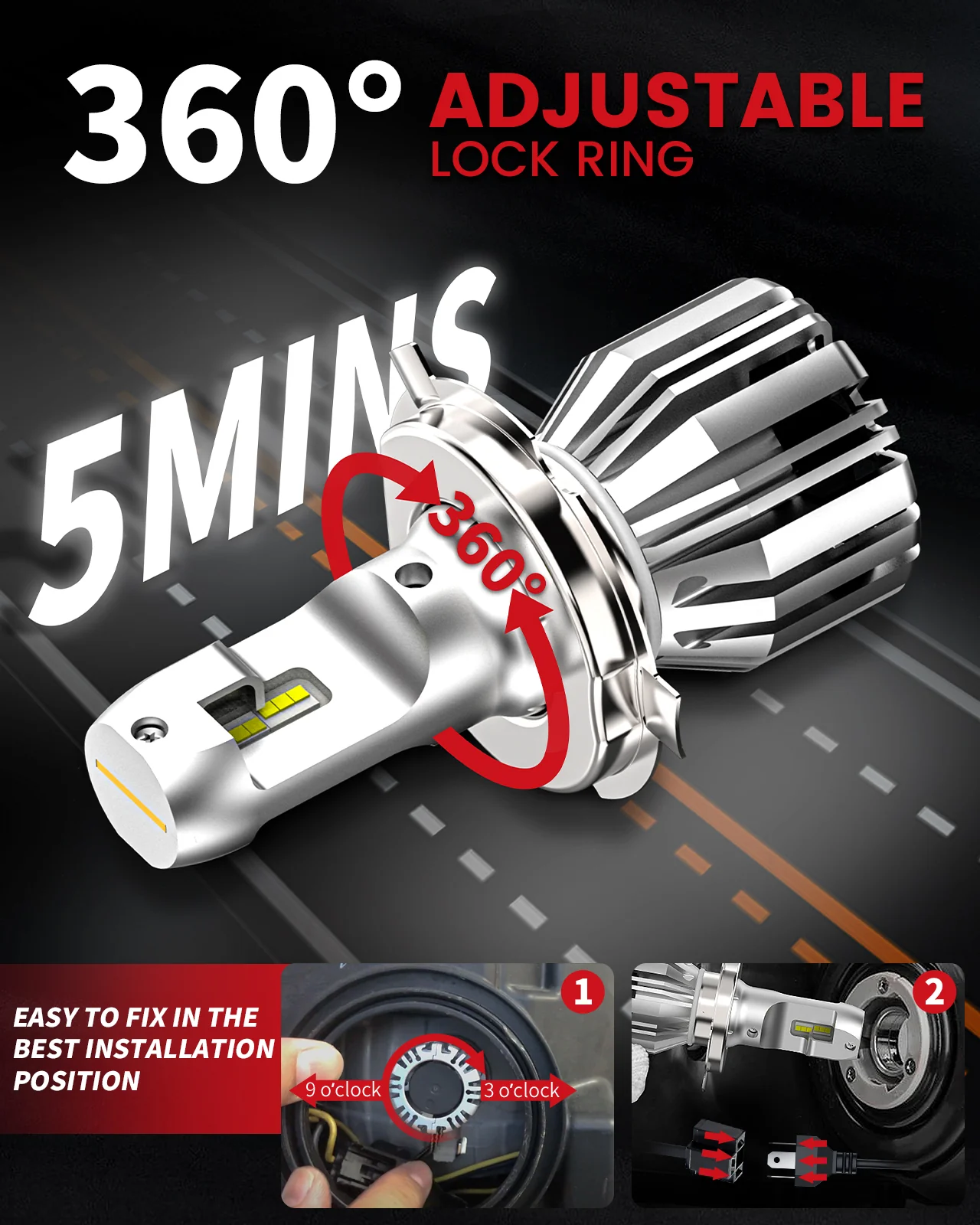 50W 9003 H4 HB2 LC Plus Series | 5,000LM 6000K LED Bulbs - Image 4