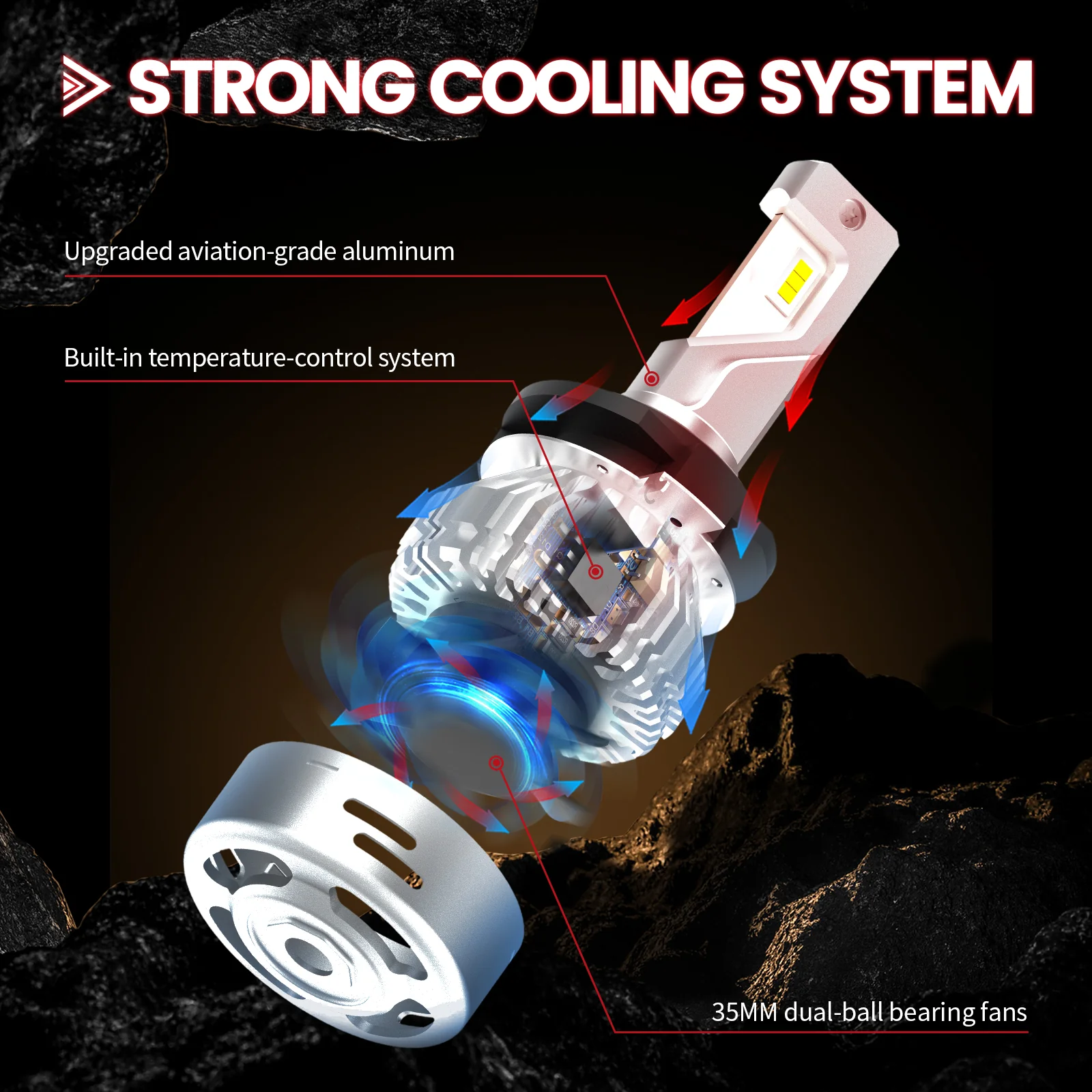 Pro Series H7 LED Bulbs w/Retainer Adapter Fit for Volkswagen BMW Mercedes Benz | 2 Bulbs - Image 9