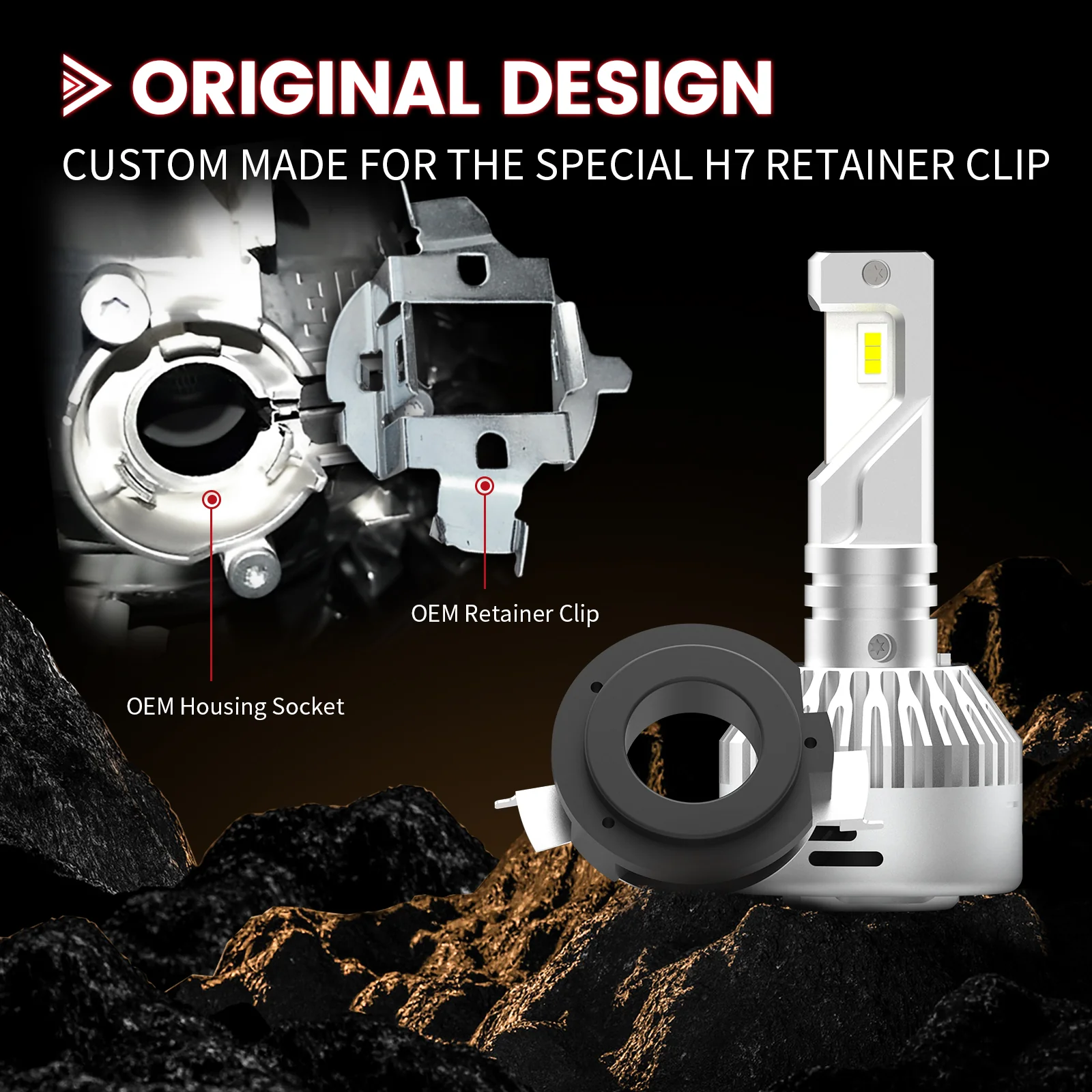 Pro Series H7 LED Bulbs w/Retainer Adapter Fit for Volkswagen BMW Mercedes Benz | 2 Bulbs - Image 5