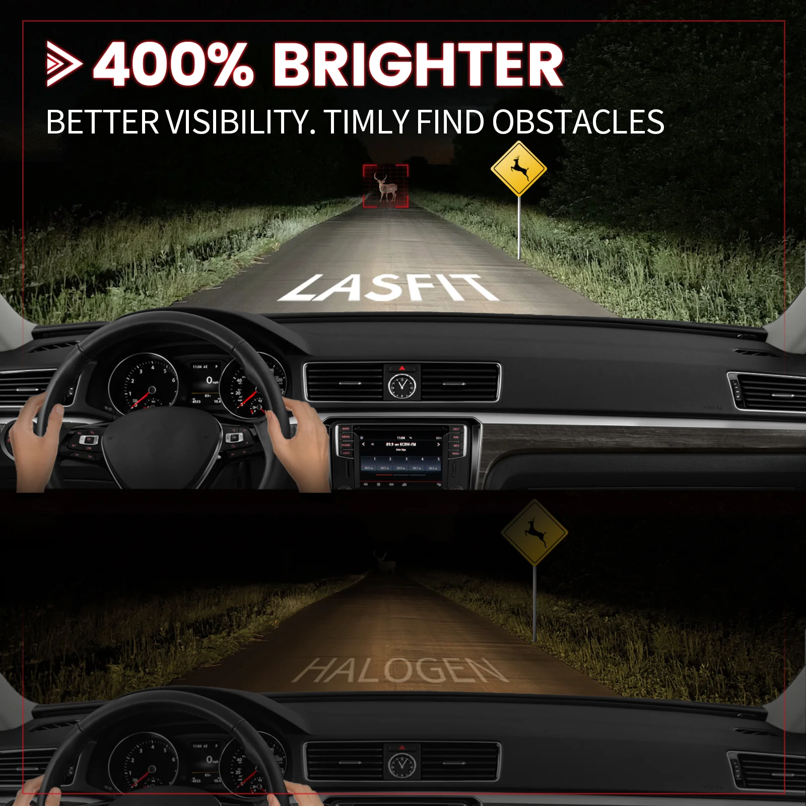H7 LED Bulb w/Retainer Adapter Fit for Volkswagen Golf Passat GTI Tiguan Mercedes-Benz Metris | 2 Bulbs - Image 3
