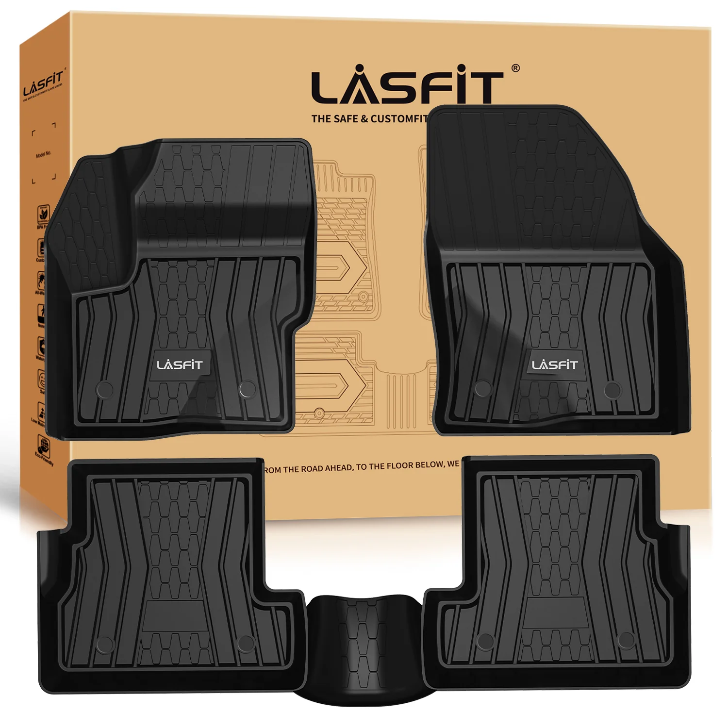 Fit for 2015-2016 Lincoln MKC Custom Floor Mats TPE Material 1st & 2nd Row Seat - Image 11