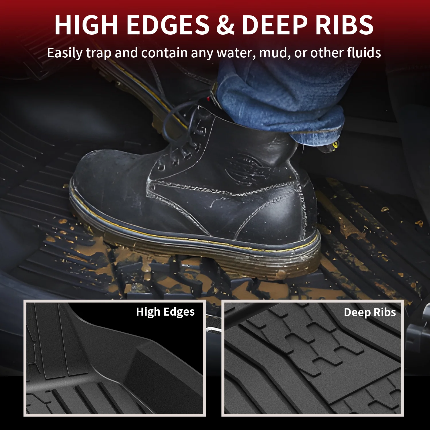 Fit for 2015-2016 Lincoln MKC Custom Floor Mats TPE Material 1st & 2nd Row Seat - Image 5