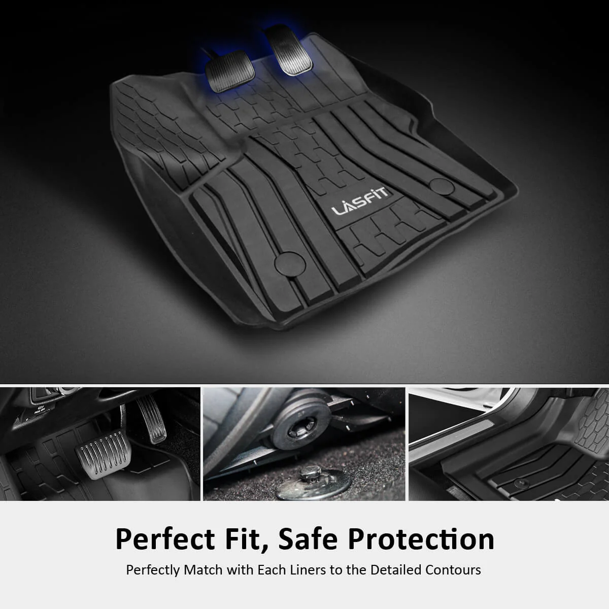 Fit for 2017-2020 Lincoln MKZ Custom Floor Mats TPE Material 1st & 2nd Row Seat - Image 6