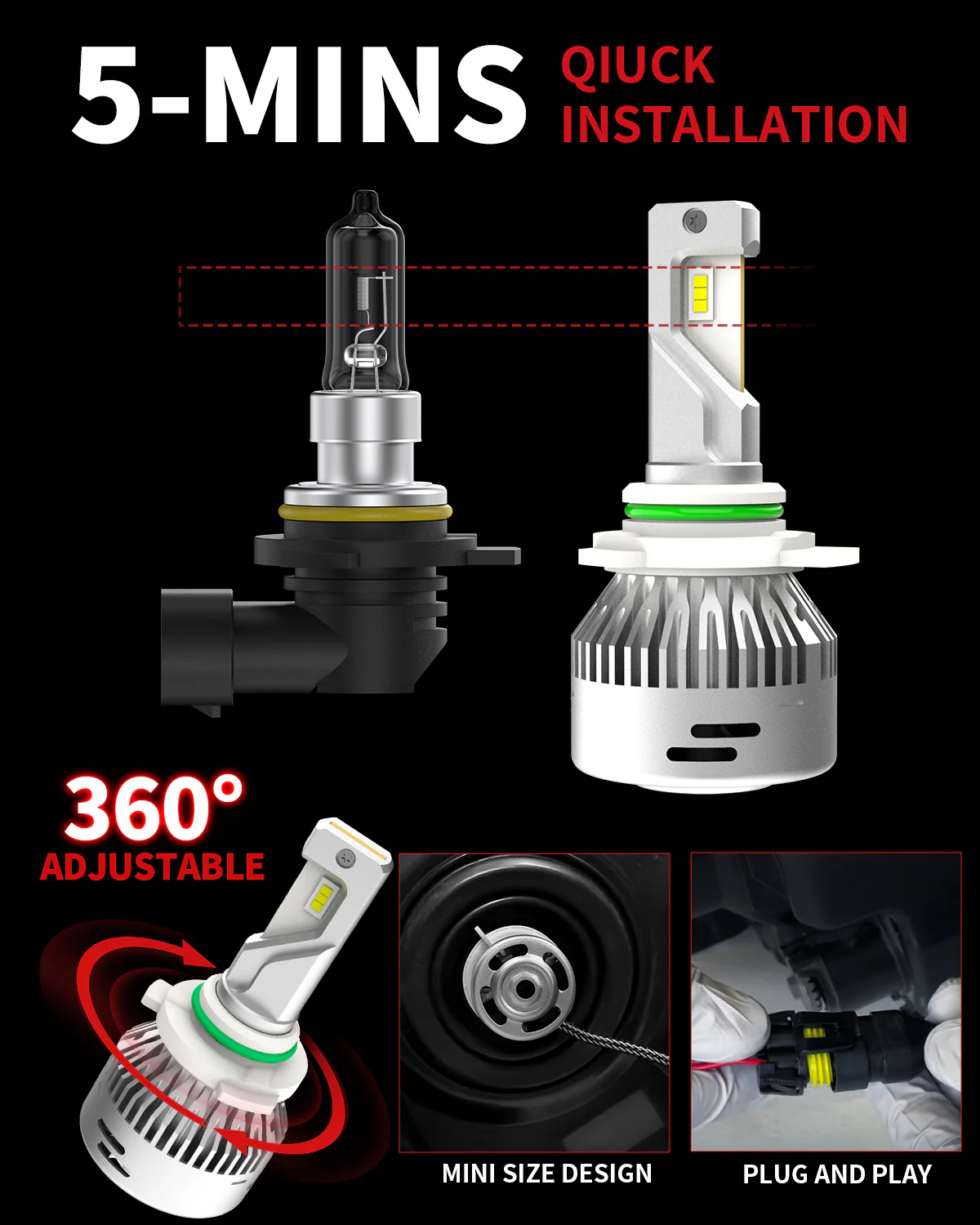 Fit for 2018-2019 Toyota C-HR LED Bulbs 9012 Exterior Interior Lights - Image 7