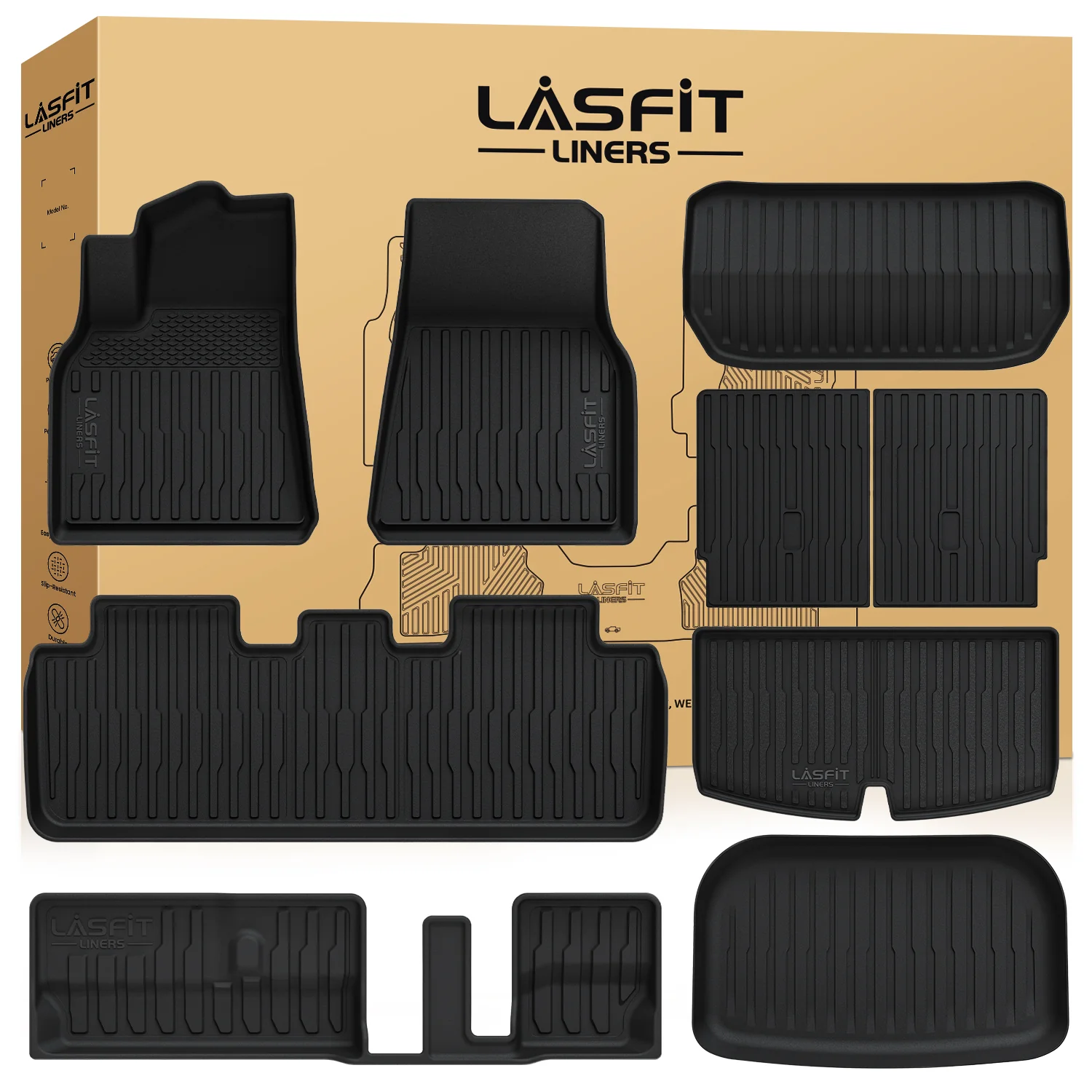 Fit for 2020-2025 Tesla Model Y Custom TPE Floor Mats or Cargo Mat - Image 36