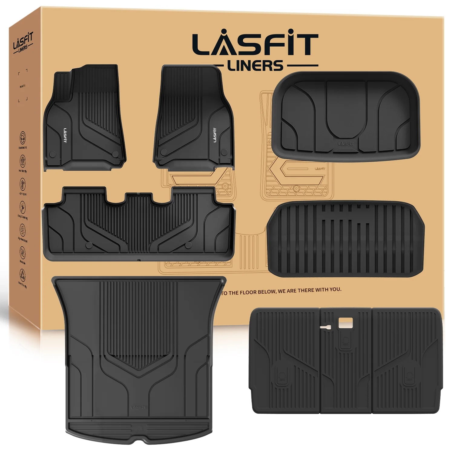 Fit for 2020-2025 Tesla Model Y Custom TPE Floor Mats or Cargo Mat - Image 47