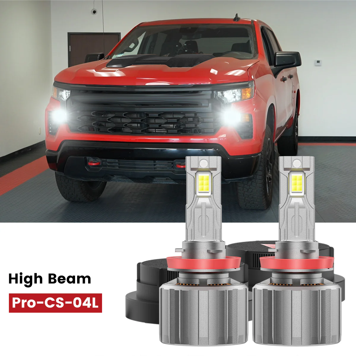 Fit for 2019-2026 Chevrolet Silverado 1500 WT/Custom/Custom Trail Boss Custom-Fit H11 9005 LED Bulbs with Dust Cover | Pro-DC Series - Image 16