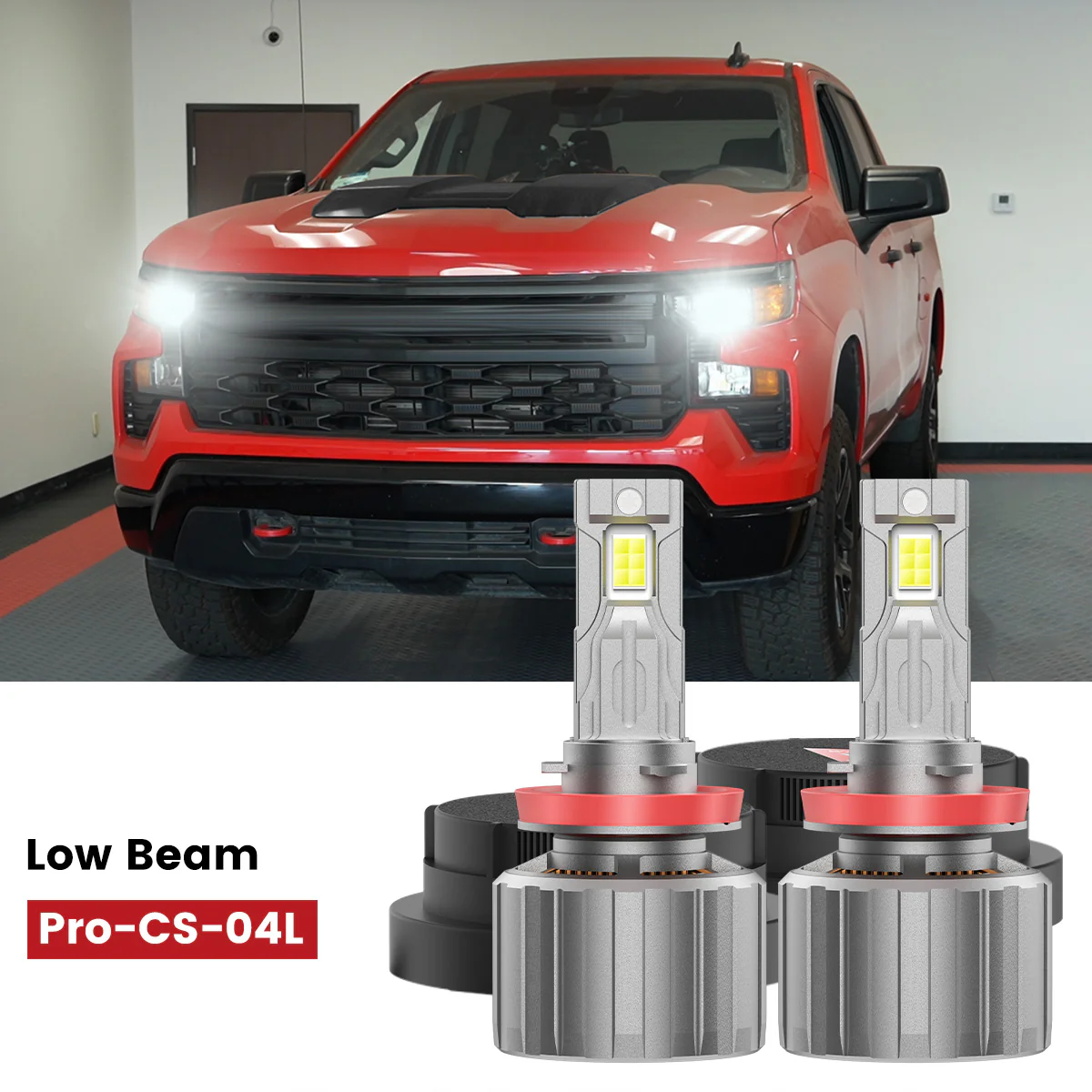 Fit for 2019-2026 Chevrolet Silverado 1500 WT/Custom/Custom Trail Boss Custom-Fit H11 9005 LED Bulbs with Dust Cover | Pro-DC Series - Image 12