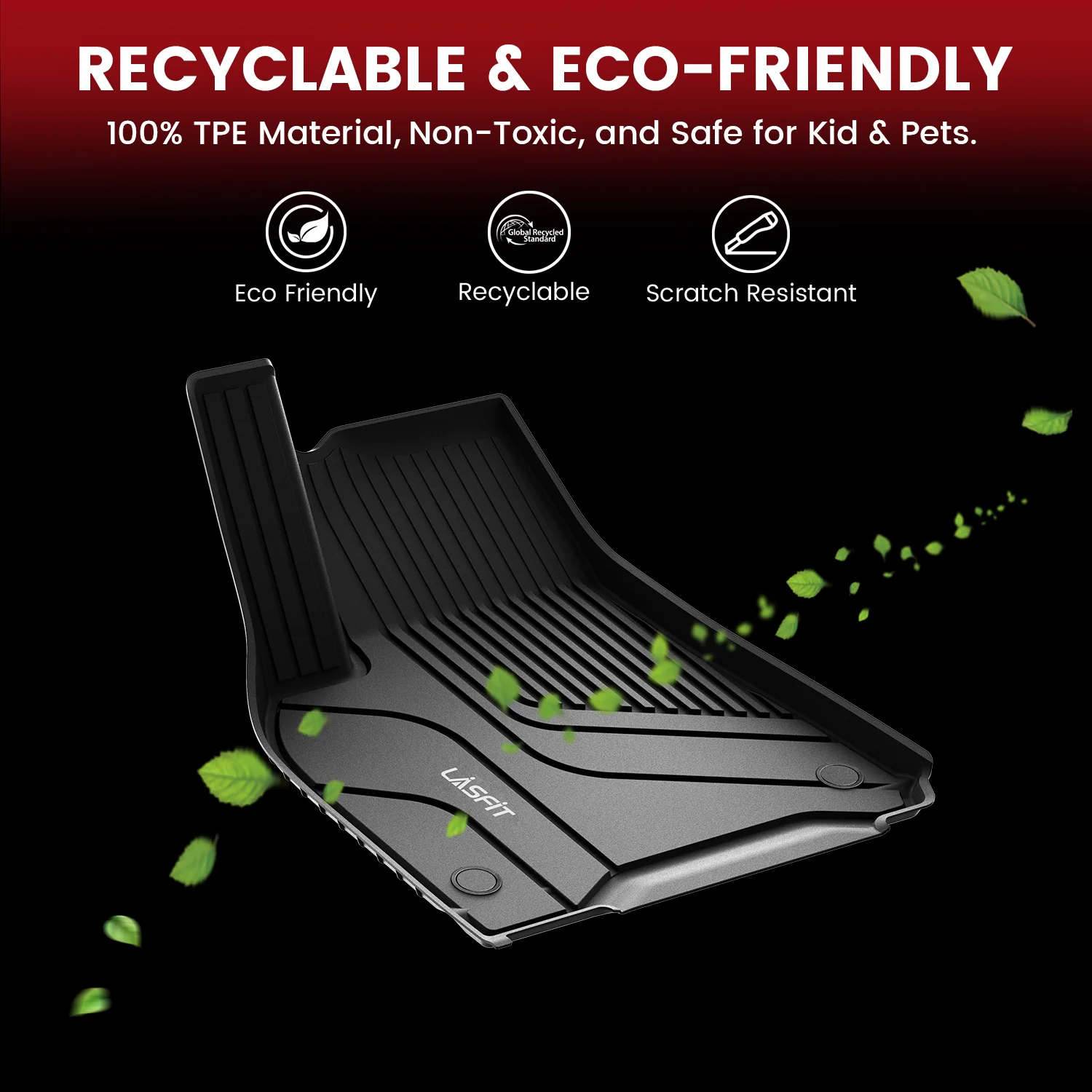 Fit for 2021-2026 Tesla Model X & X Plaid Floor Mats TPE Material, Fit 6-Seat ONLY - Image 6