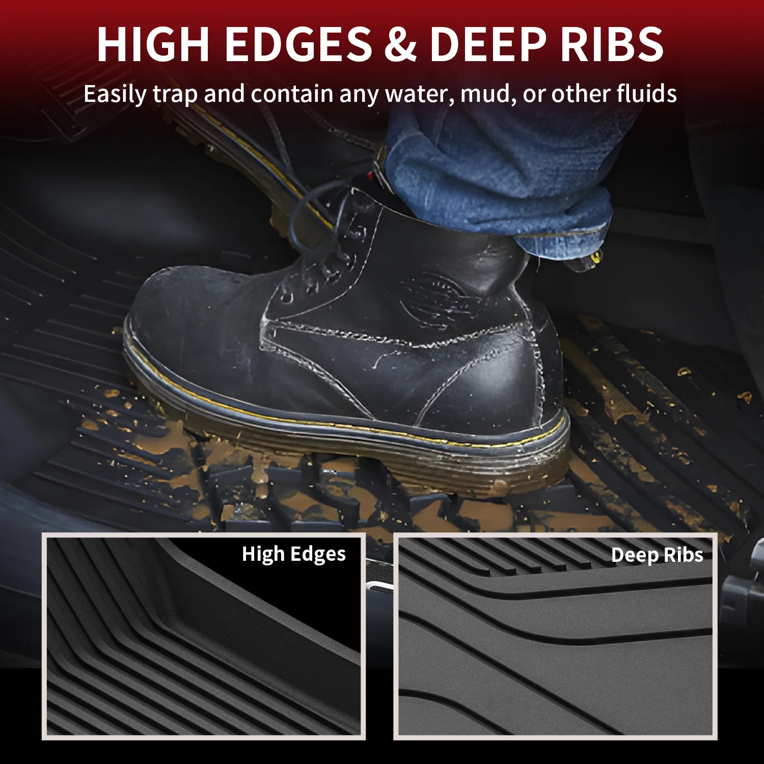 Fit for 2021-2026 Tesla Model X & X Plaid Floor Mats TPE Material, Fit 6-Seat ONLY - Image 5