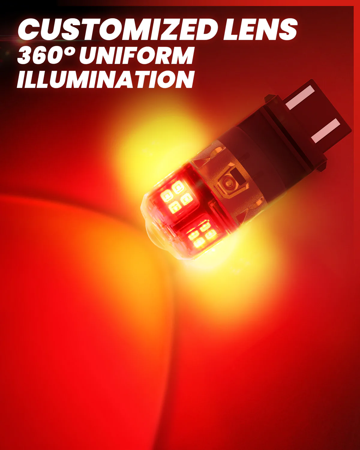 3157 3156 3057 4157 LED Brake Tail Stop Parking Light Bulb | Brilliant Red (Don't Work for Trucks), 2 Bulbs | Upgraded L2 Series - Image 4