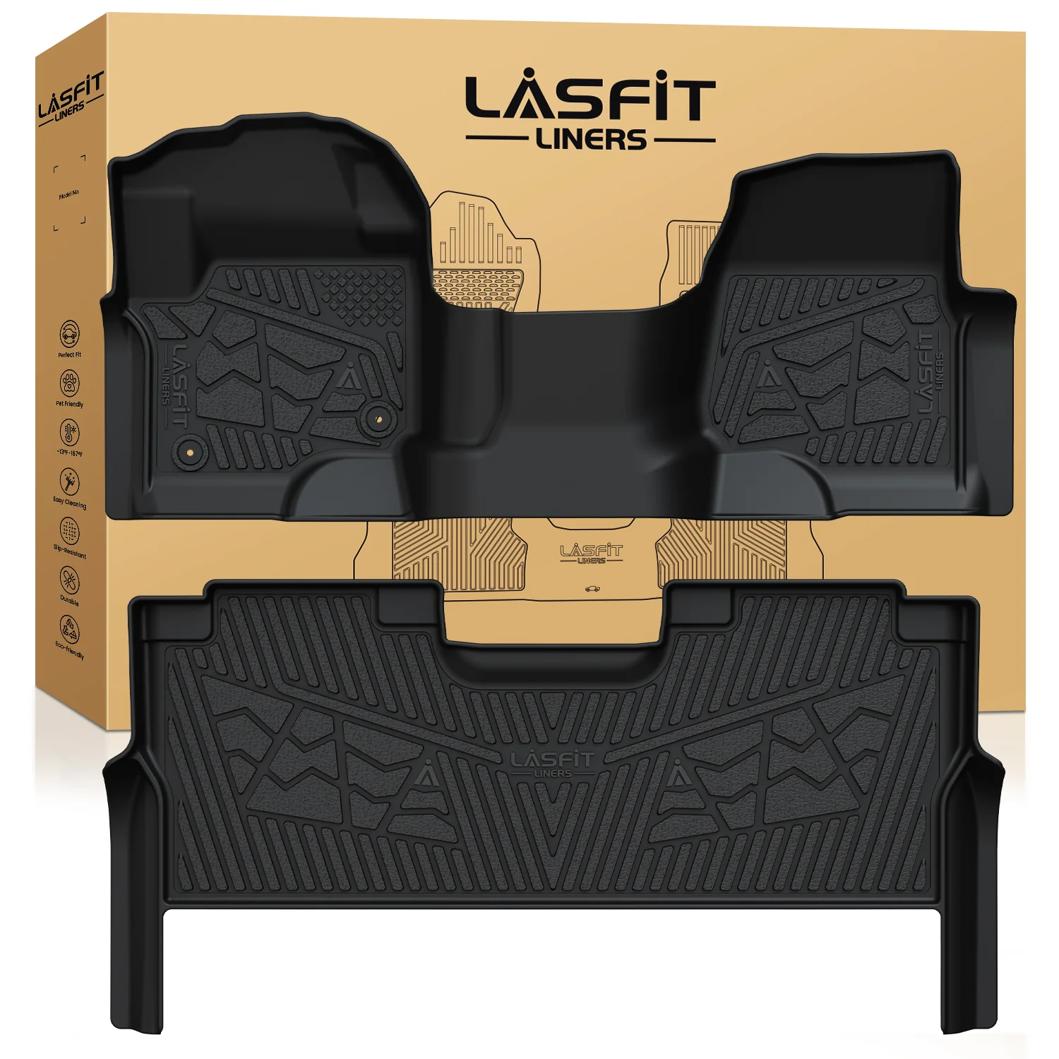 Fit for 2017-2026 Ford F-250 F-350 F-450 F-550 Crew Cab/ Super Cab Floor Mats, Only Fit Carpet Floor with Factory Storage - Image 19