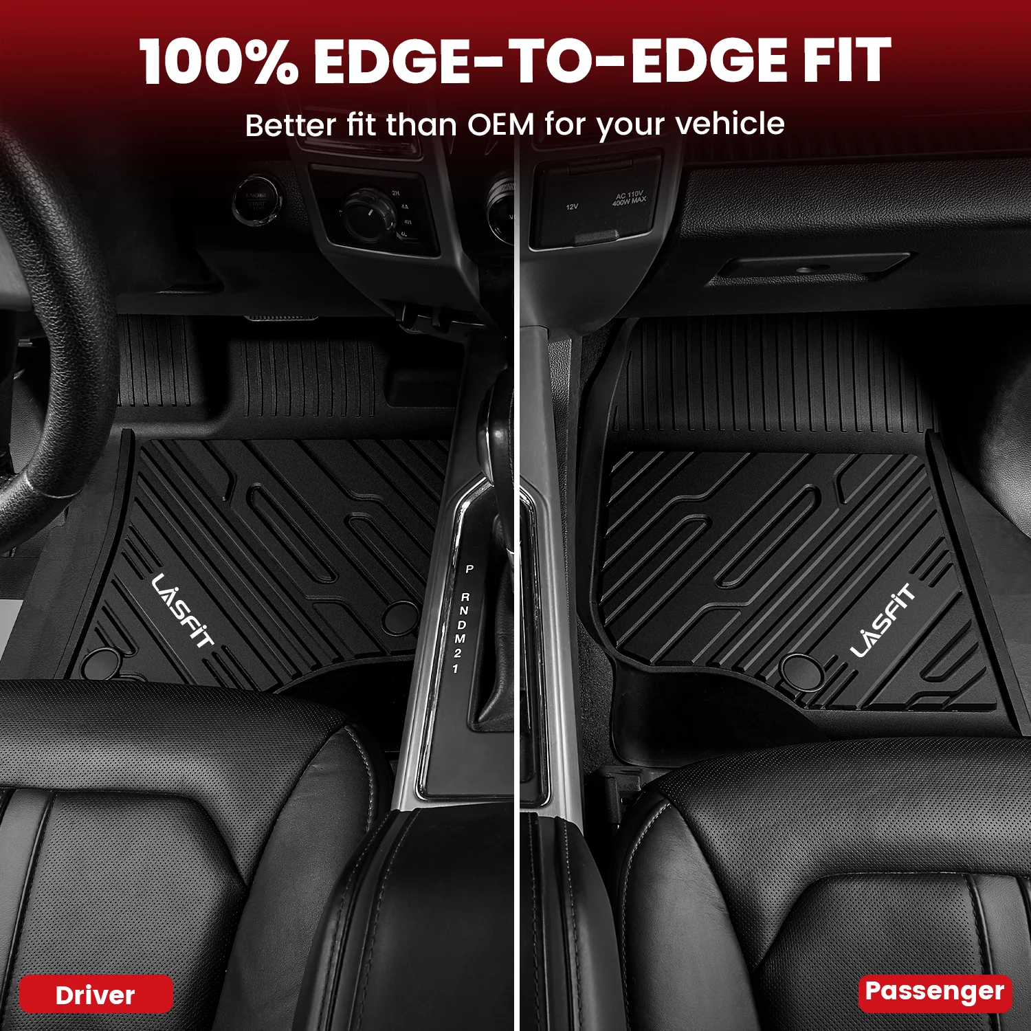 Fit for 2017-2026 Ford F-250 F-350 F-450 F-550 Crew Cab/ Super Cab Floor Mats, Only Fit Carpet Floor with Factory Storage - Image 24