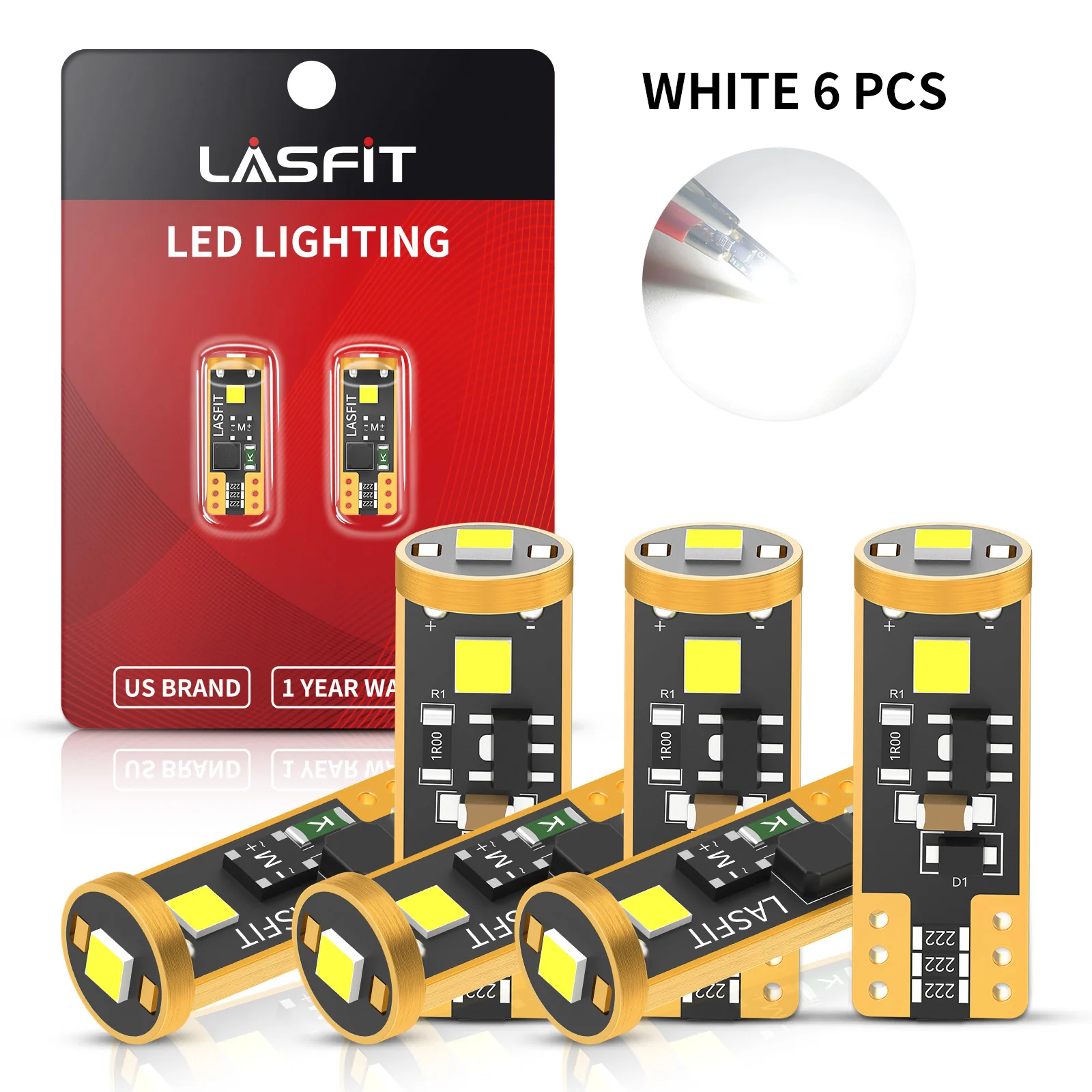 T10 194 168 CANBUS Error Free LED License Plate Dome Map Trunk Cargo Light Bulbs | White - Image 11