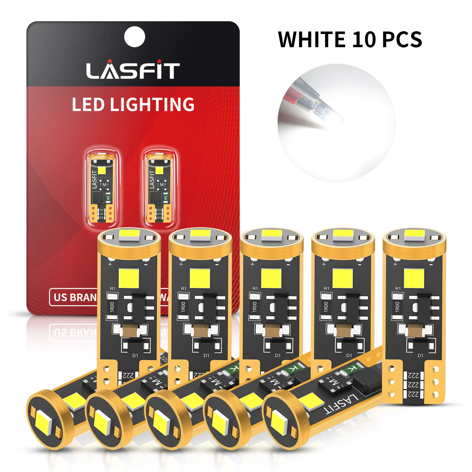 T10 194 168 CANBUS Error Free LED License Plate Dome Map Trunk Cargo Light Bulbs | White - Image 12