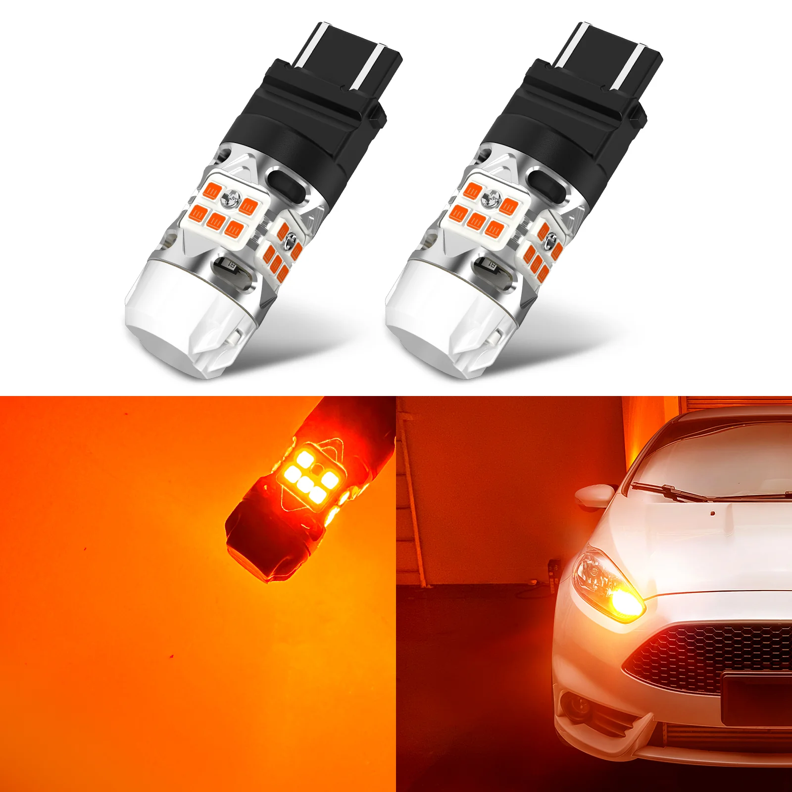 3157 4157 LED Turn Signal Bulbs CanBus-Ready Amber | T3 Series - Image 3