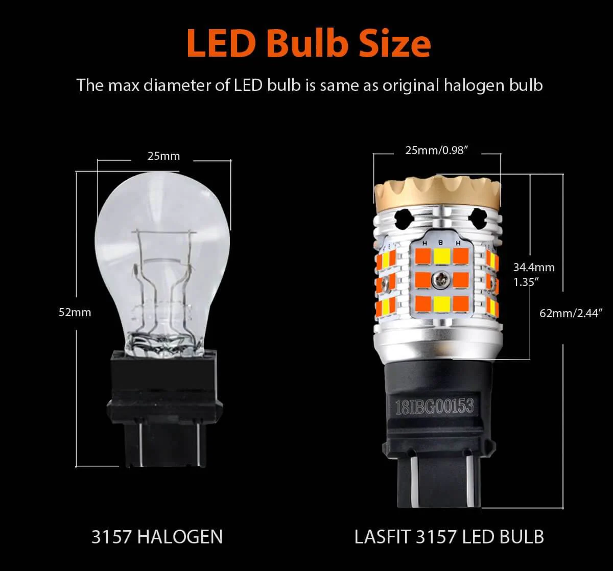 3157 3057 4057 4157 CANBUS Error Free Anti Hyper Flash Switchback LED Turn Signal Light Dual Color Bulb, 2 Bulbs - Image 8