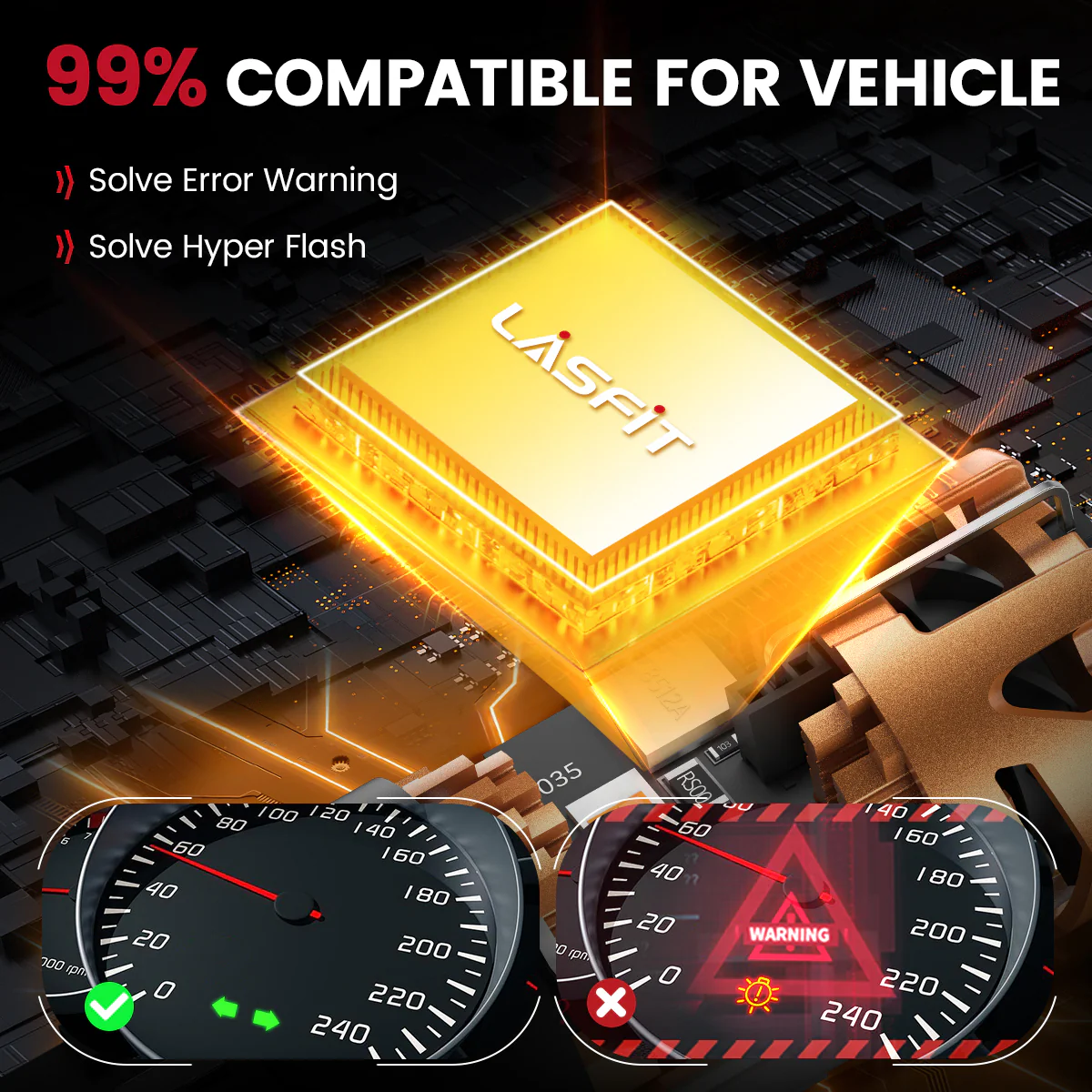 Amber 3157 CanBus-Ready Turn Signal Light LED Bulbs | D2 Series - Image 3