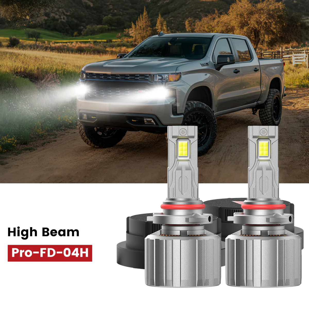 Fit for 2019-2026 Chevrolet Silverado 1500 WT/Custom/Custom Trail Boss Custom-Fit H11 9005 LED Bulbs with Dust Cover | Pro-DC Series - Image 20