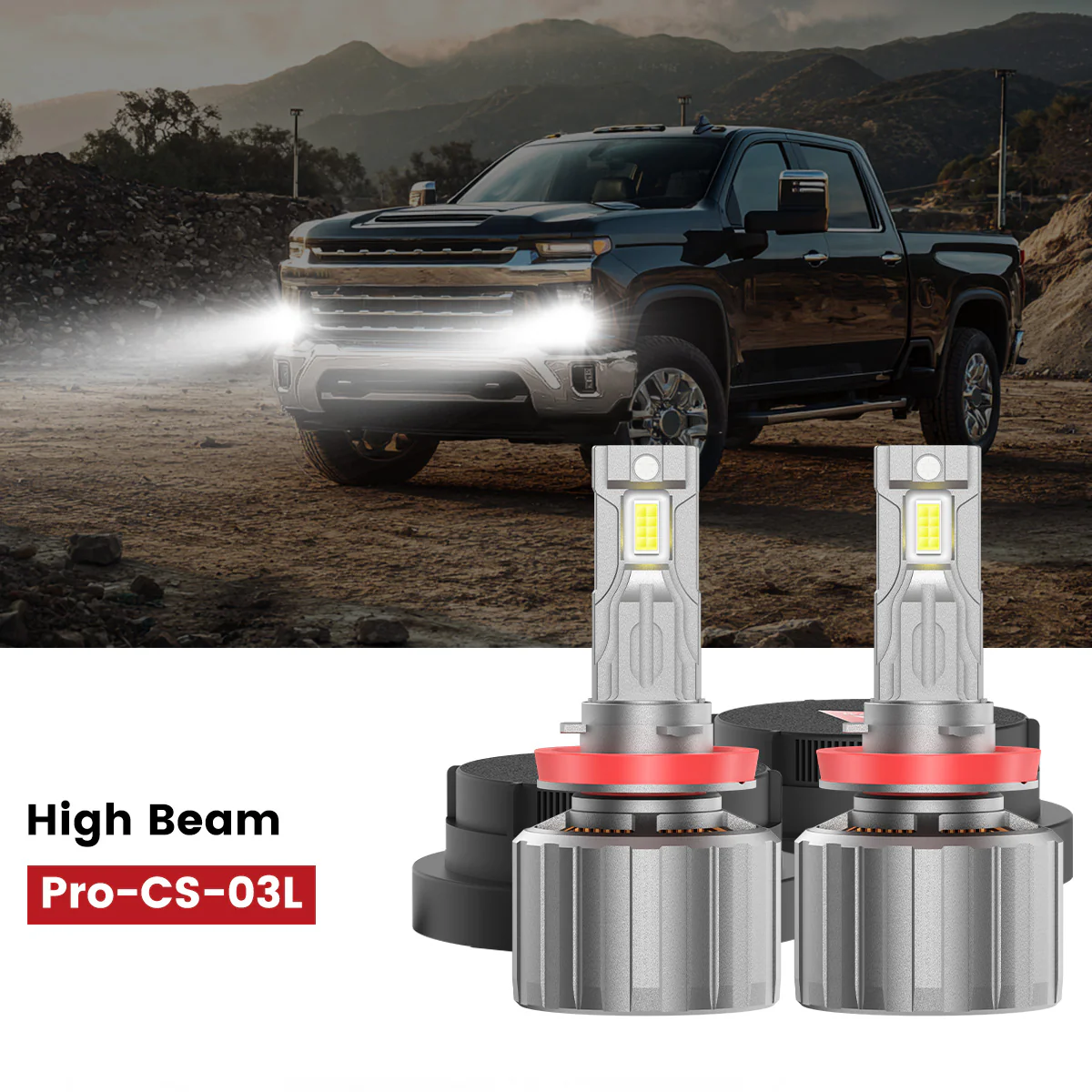 Fit for 2020-2026 Chevrolet Silverado HD 2500 3500 Custom H11 H9 LED Bulbs with Dust Cover | Pro-DC Series - Image 13