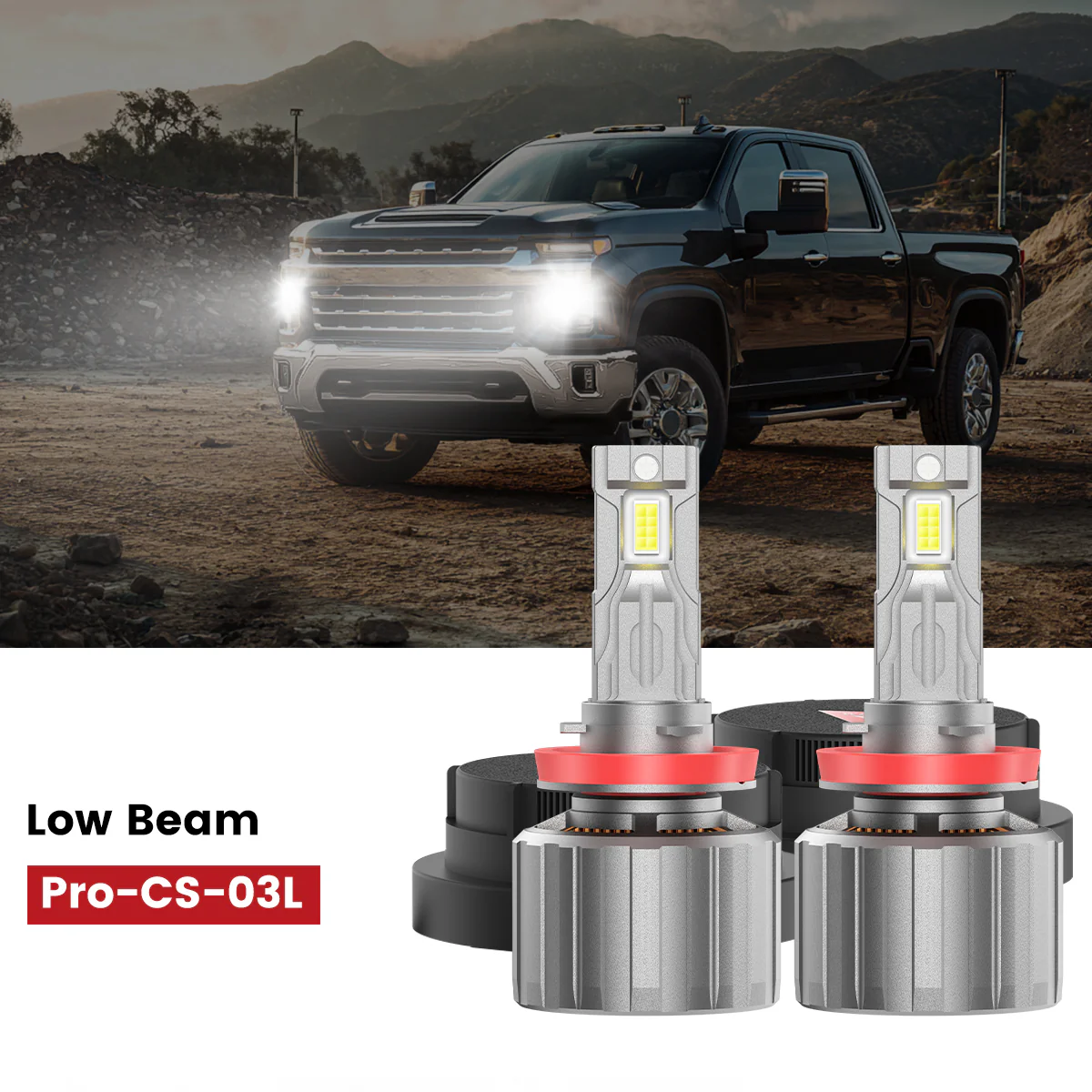 Fit for 2020-2026 Chevrolet Silverado HD 2500 3500 Custom H11 H9 LED Bulbs with Dust Cover | Pro-DC Series - Image 26