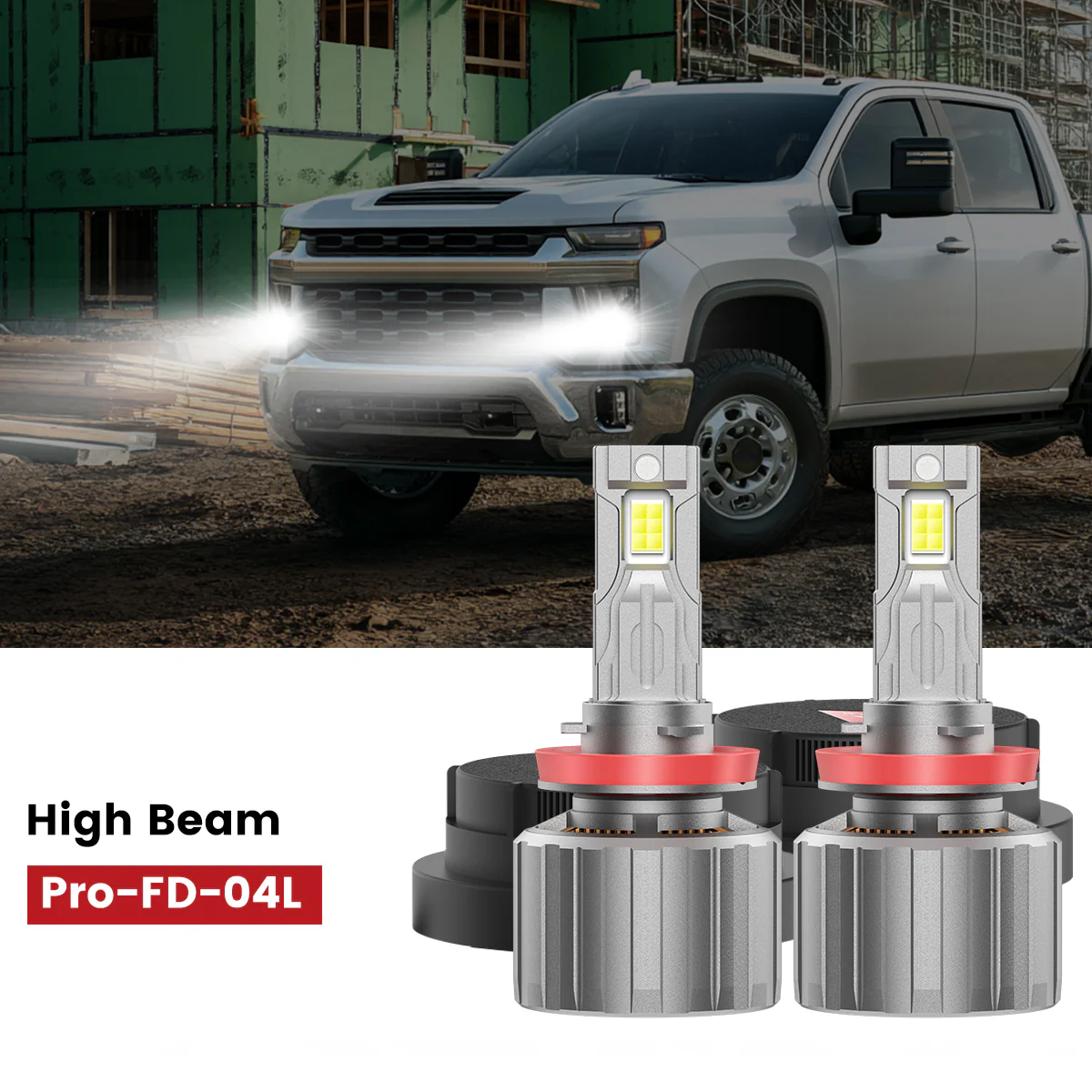 Fit for 2020-2026 Chevrolet Silverado HD 2500 3500 Custom H11 H9 LED Bulbs with Dust Cover | Pro-DC Series - Image 20