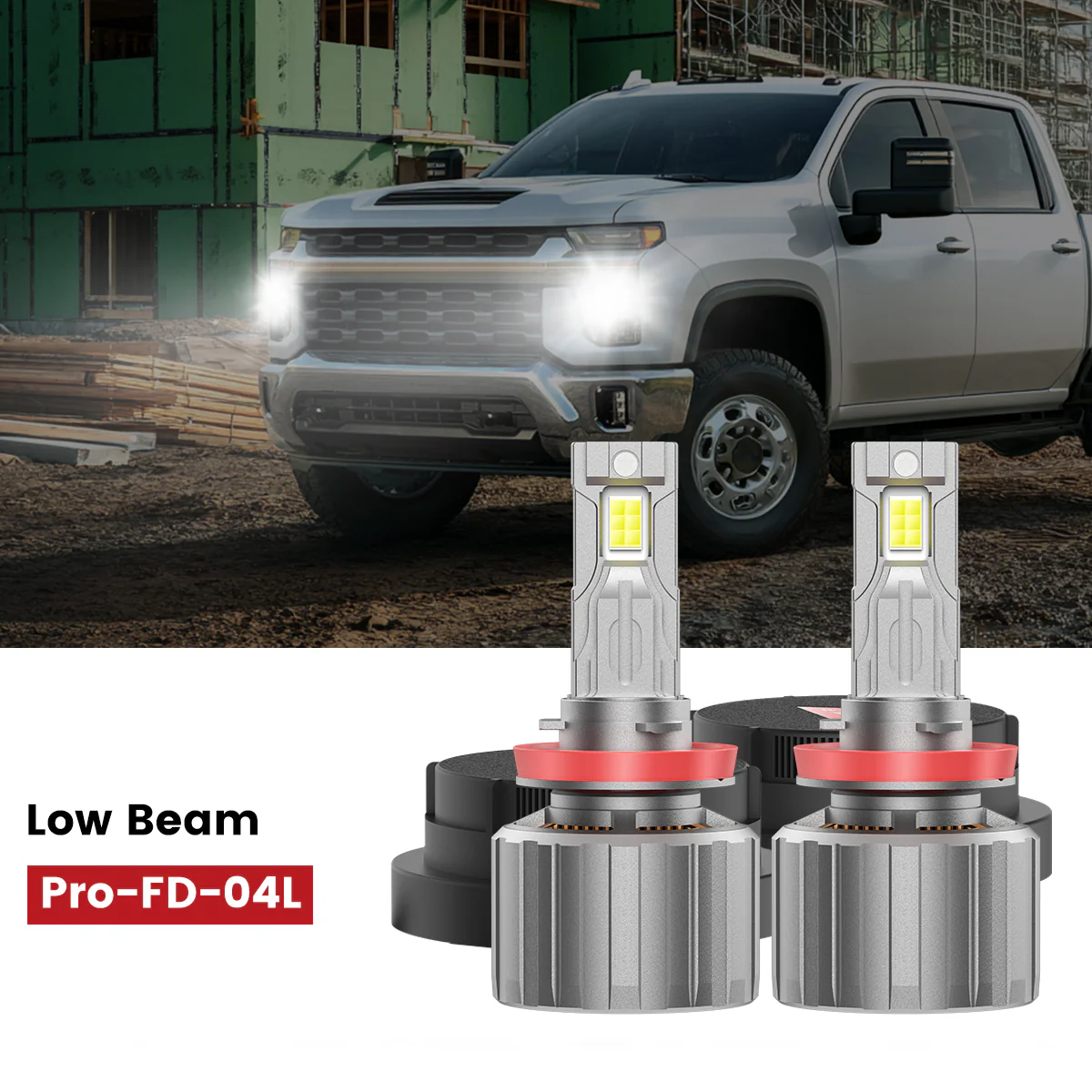 Fit for 2020-2026 Chevrolet Silverado HD 2500 3500 Custom H11 H9 LED Bulbs with Dust Cover | Pro-DC Series - Image 39