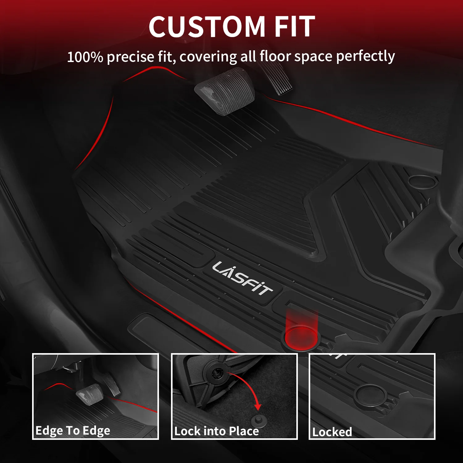 Fit for 2019-2024 Ram 1500 1st & 2nd Floor Mats, Only Fit Carpet Floor, Don't Fit Classic Model - Image 5
