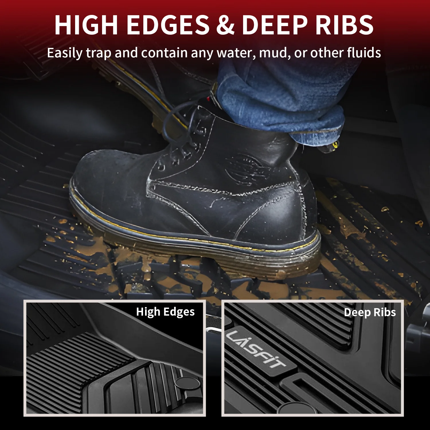 Fit for 2019-2024 Ram 1500 1st & 2nd Floor Mats, Only Fit Carpet Floor, Don't Fit Classic Model - Image 6