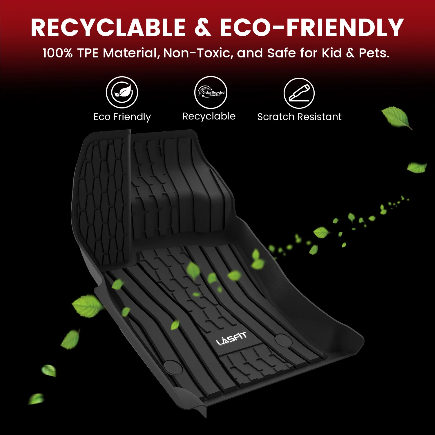 Fit for 2017-2020 Lincoln MKZ Custom Floor Mats TPE Material 1st & 2nd Row Seat - Image 9