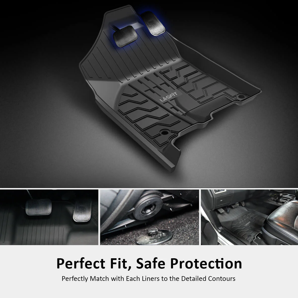 Fit for 2013-2018 Ram 1500 All-Weather 1st & 2nd row Floor Mats, Fit Carpet Floor Only - Image 6