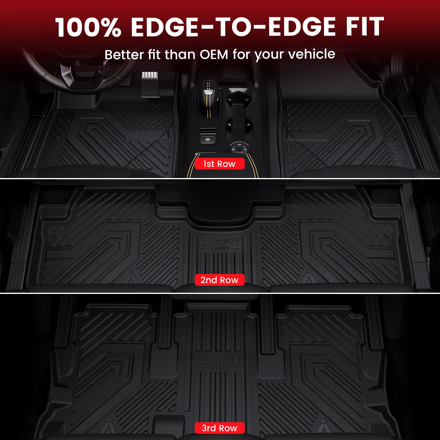 Fit for 2014-2019 Toyota Highlander Floor Mats or 3rd Row Seatback & Cargo Mats, Fit Gas Only - Image 16