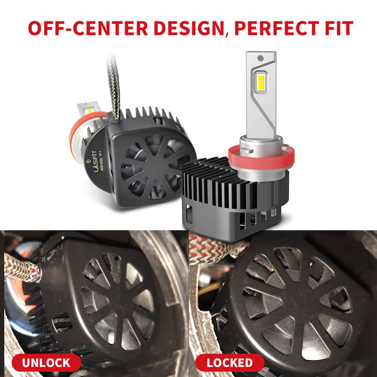 Fit for 2017-2022 Jeep Grand Cherokee Custom H11 LED Low Beam Bulbs with Dust Cover | Pro-DC Series - Image 10