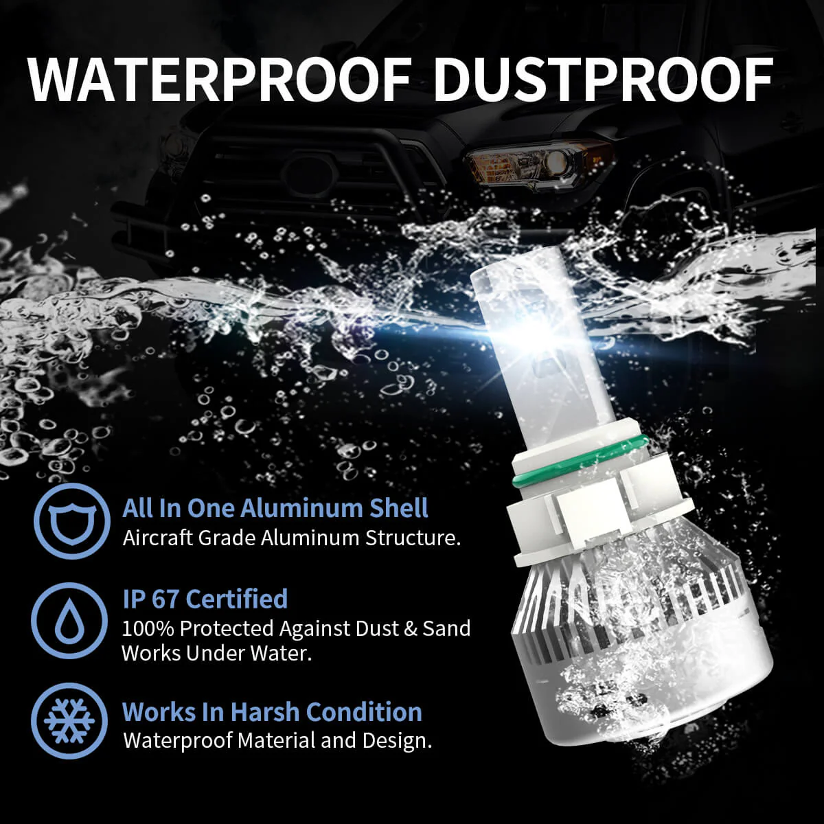 60W 5202 2504 PSX24W LA Plus Series | 6,000LM 6000K LED Fog Light Bulbs - Image 10