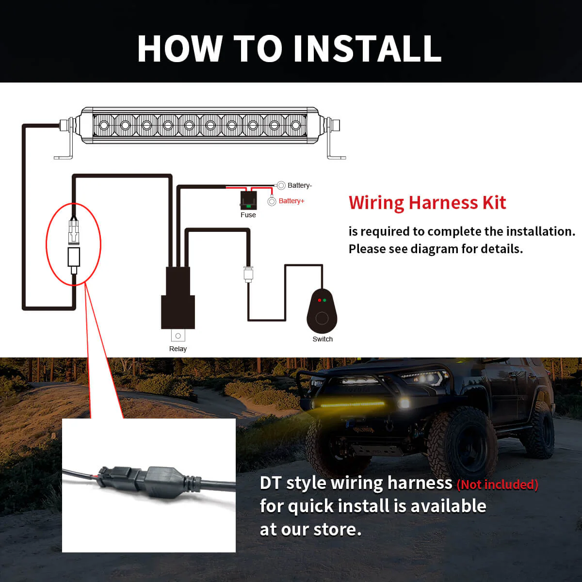 Lasfit 12"/22"/32"/42"/52" Off-Road Slim Single Row Combo Flood Spot Beam LED Amber Light Bars - Image 29