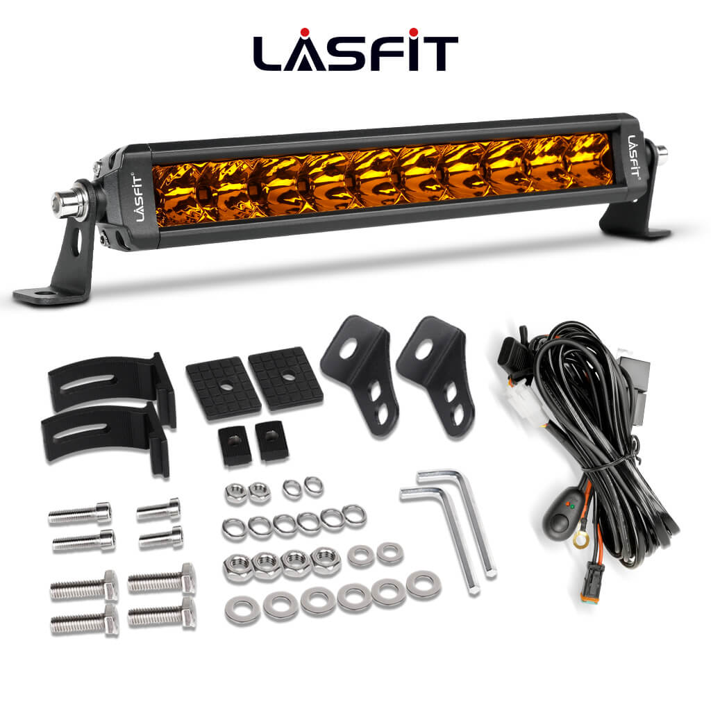 Lasfit 12"/22"/32"/42"/52" Off-Road Slim Single Row Combo Flood Spot Beam LED Amber Light Bars - Image 32