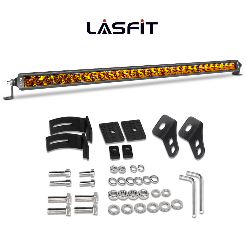 Lasfit 12"/22"/32"/42"/52" Off-Road Slim Single Row Combo Flood Spot Beam LED Amber Light Bars - Image 40