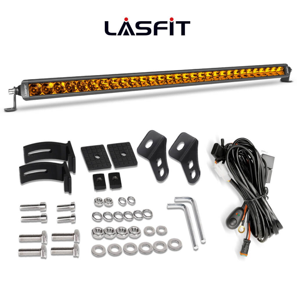 Lasfit 12"/22"/32"/42"/52" Off-Road Slim Single Row Combo Flood Spot Beam LED Amber Light Bars - Image 46