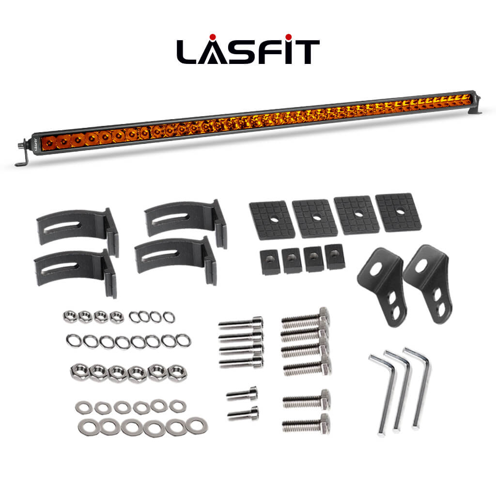Lasfit 12"/22"/32"/42"/52" Off-Road Slim Single Row Combo Flood Spot Beam LED Amber Light Bars - Image 47