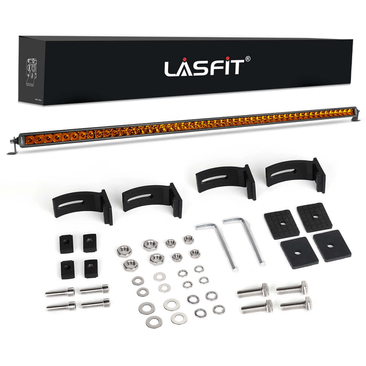 Lasfit 12"/22"/32"/42"/52" Off-Road Slim Single Row Combo Flood Spot Beam LED Amber Light Bars - Image 57