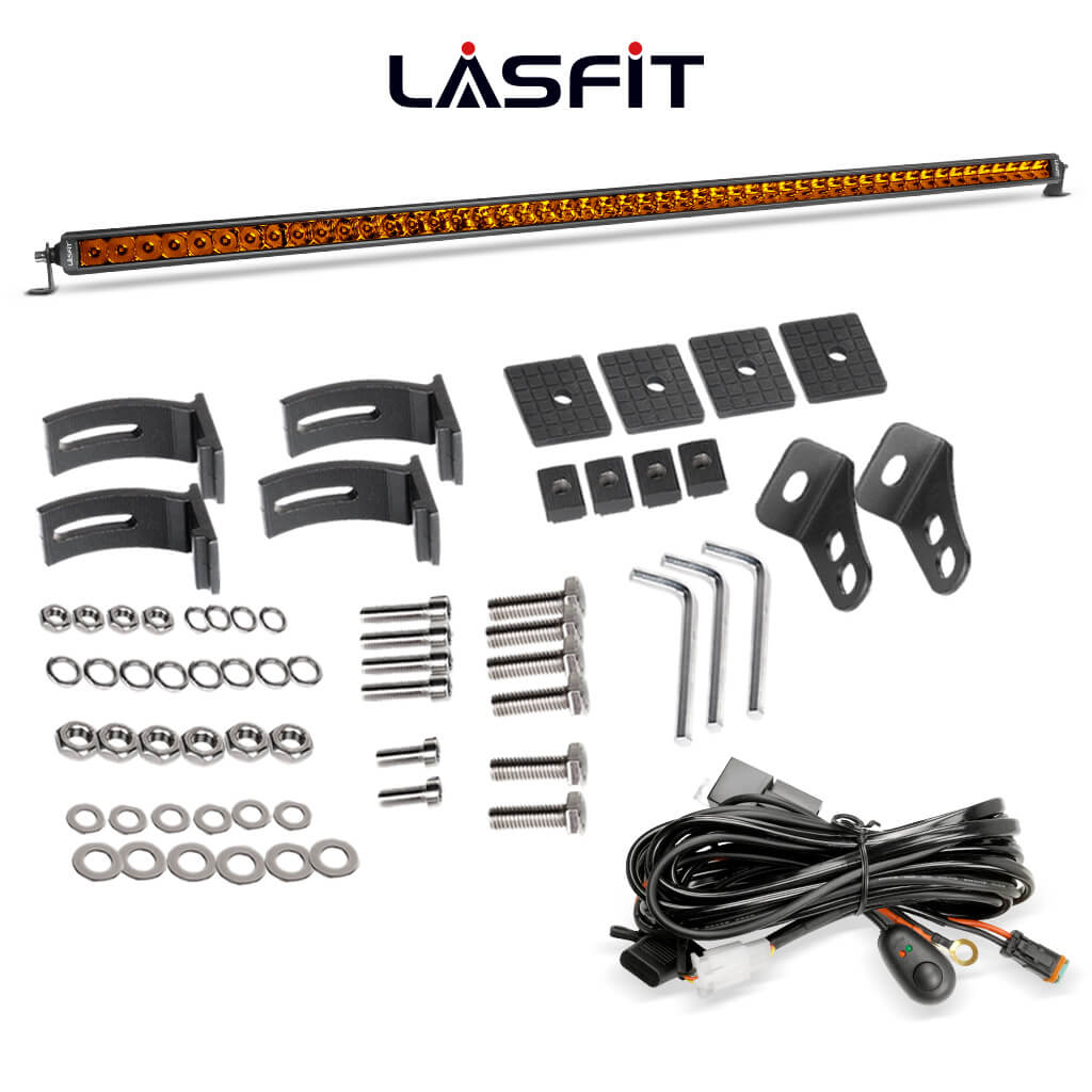 Lasfit 12"/22"/32"/42"/52" Off-Road Slim Single Row Combo Flood Spot Beam LED Amber Light Bars - Image 60