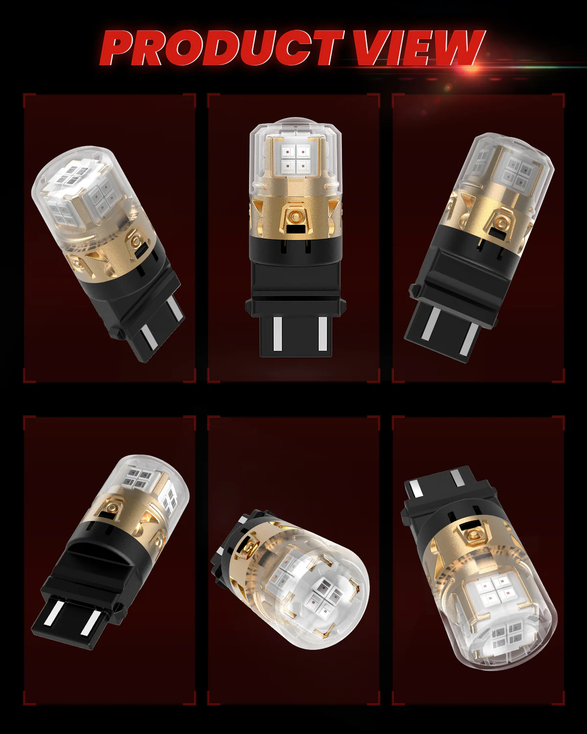 3157 3156 3057 4157 LED Brake Tail Stop Parking Light Bulb | Brilliant Red (Don't Work for Trucks), 2 Bulbs | Upgraded L2 Series - Image 11