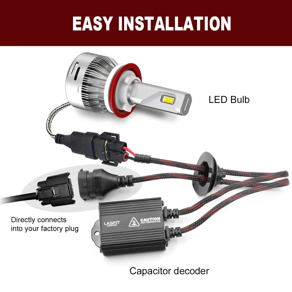 H11 H9 H8 LED Bulb Canbus Adapter Anti-Hyper Flash Error Free - Image 6