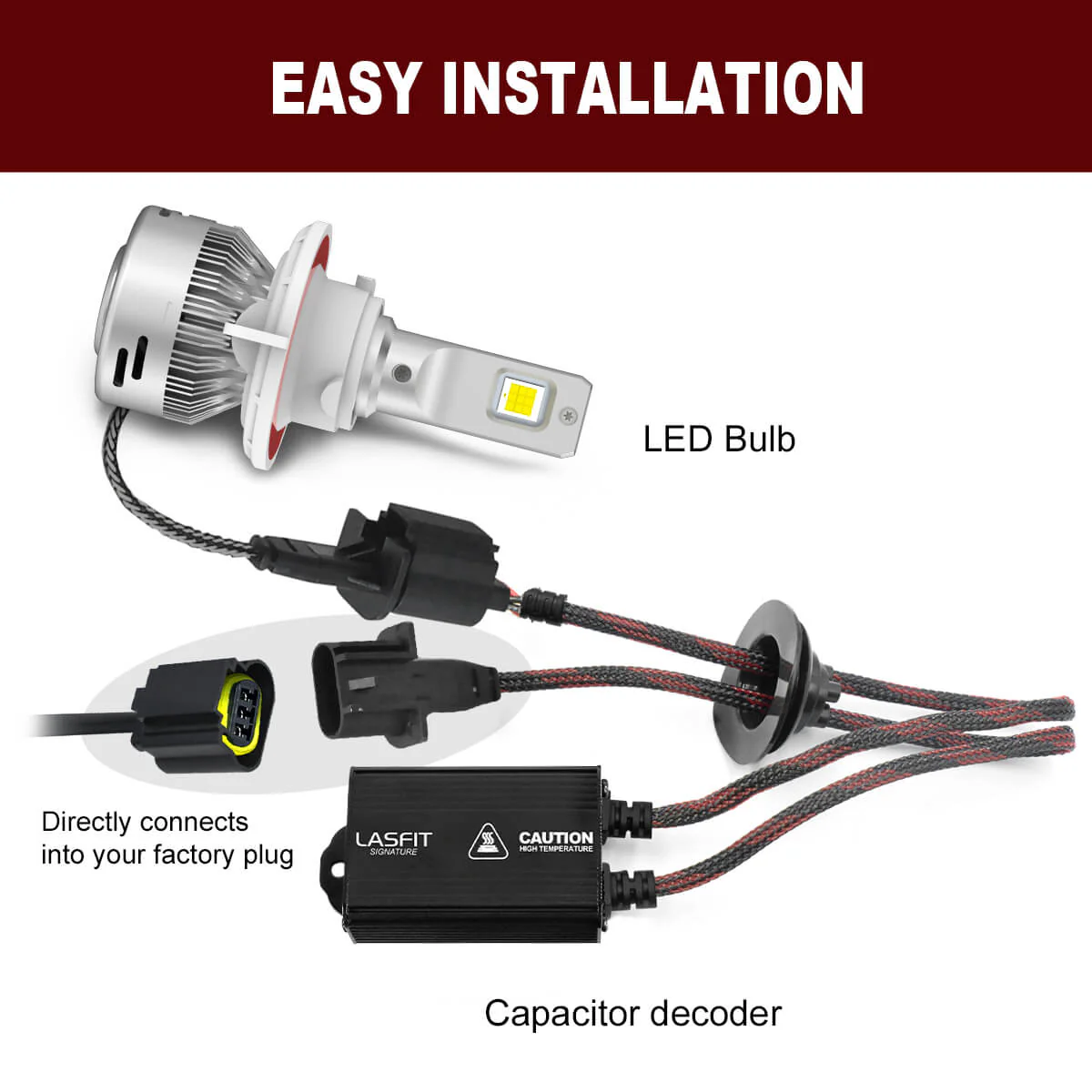 H13 9008 LED Bulb Canbus Adapter Anti-Hyper Flash Error Free - Image 6