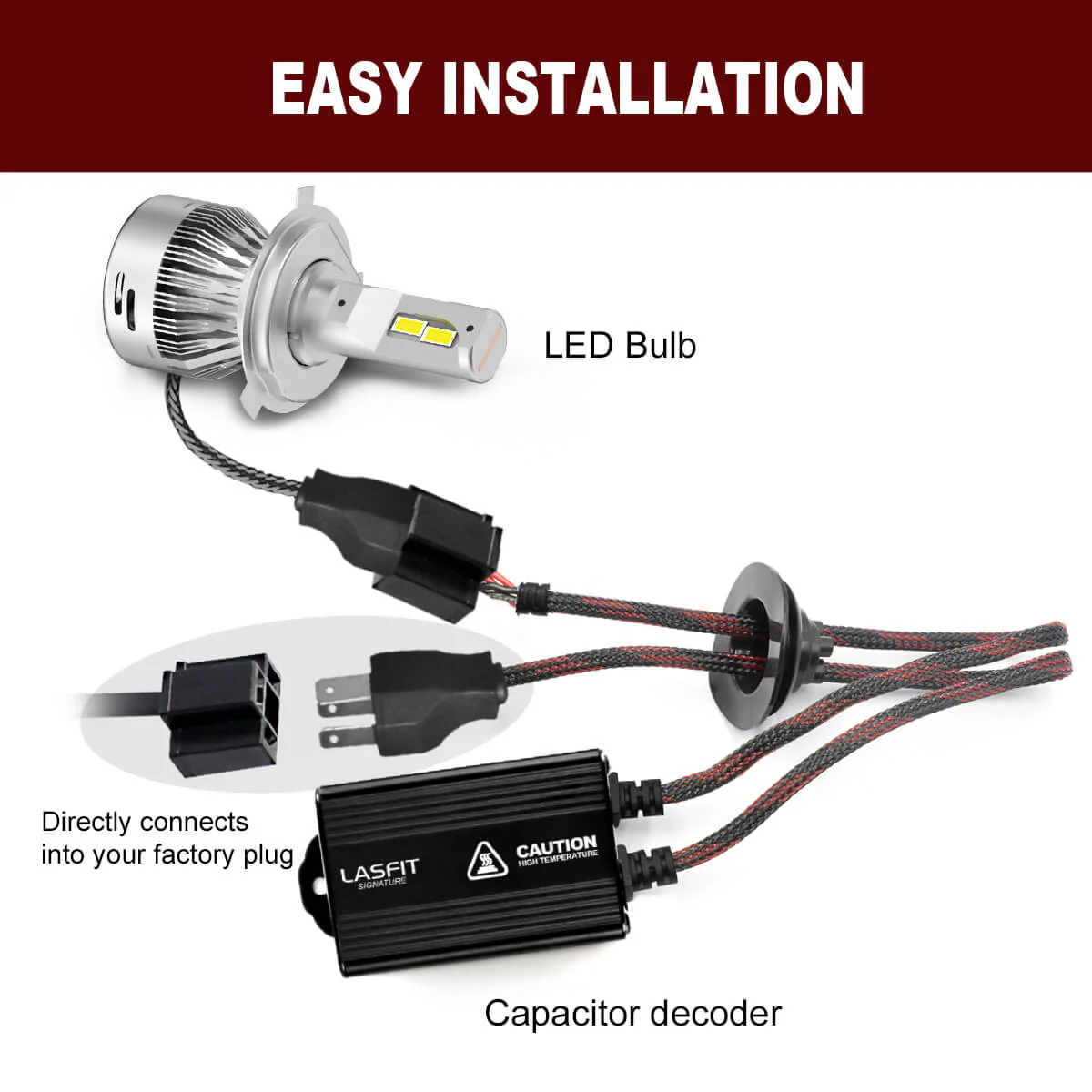 H4 9003 HB2 LED Bulb Canbus Adapter Anti-Hyper Flash - Image 6