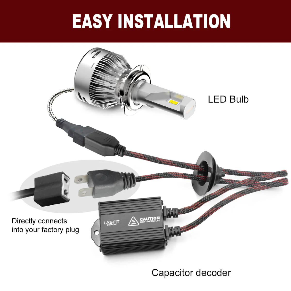 H7 LED Bulb Canbus Adapter Anti-Hyper Flash Warning Canceler - Image 6