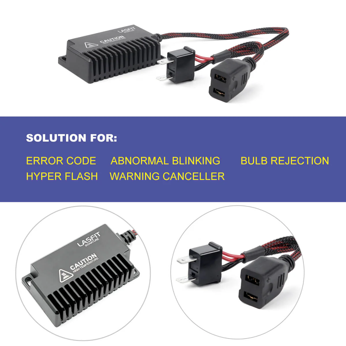 H7 LED Bulb Load Resistor Harness Anti-Hyper Flash Error Free - Image 3
