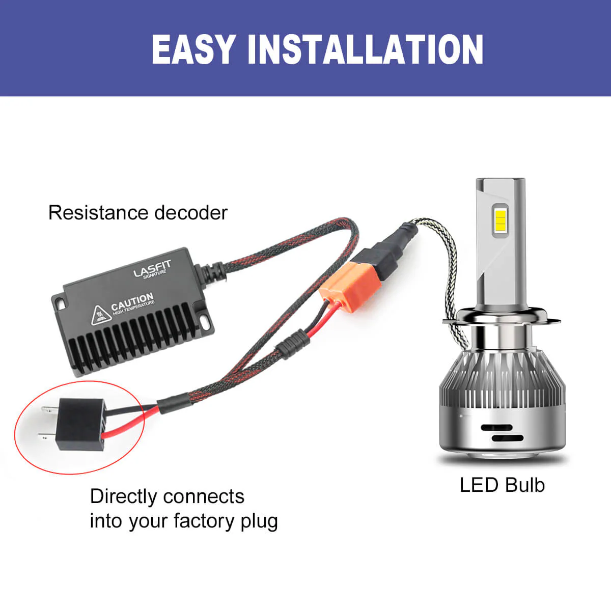 H7 LED Bulb Load Resistor Harness Anti-Hyper Flash Error Free - Image 6